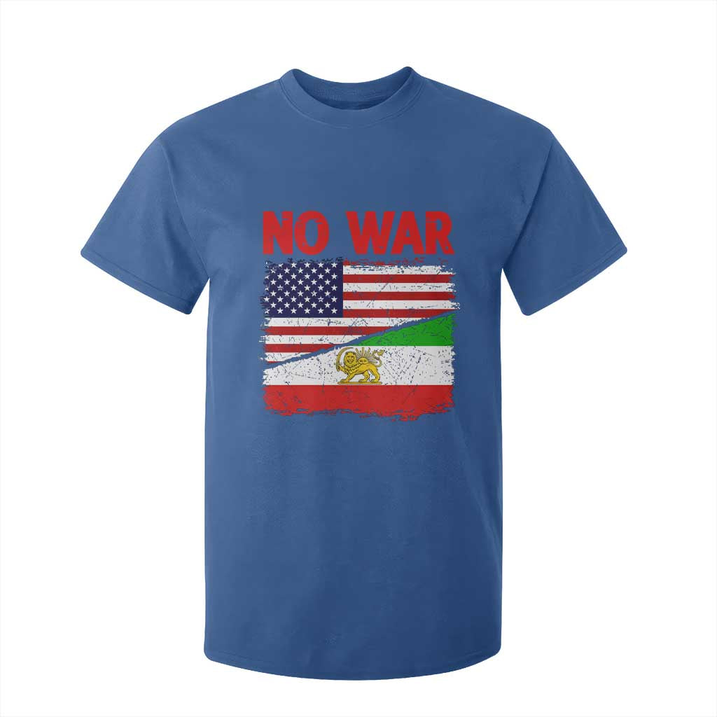 Free Iran T Shirt For Kid No War Peace American Iran Unity TS14 Royal Blue Print Your Wear