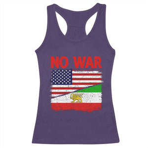 Free Iran Racerback Tank Top No War Peace American Iran Unity TS14 Purple Print Your Wear