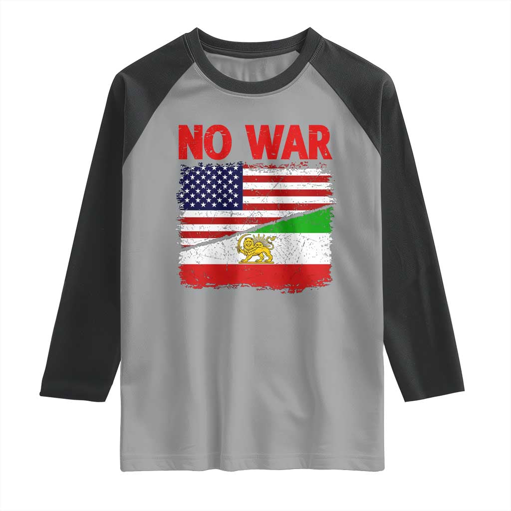 Free Iran Raglan Shirt No War Peace American Iran Unity TS14 Sport Gray Black Print Your Wear