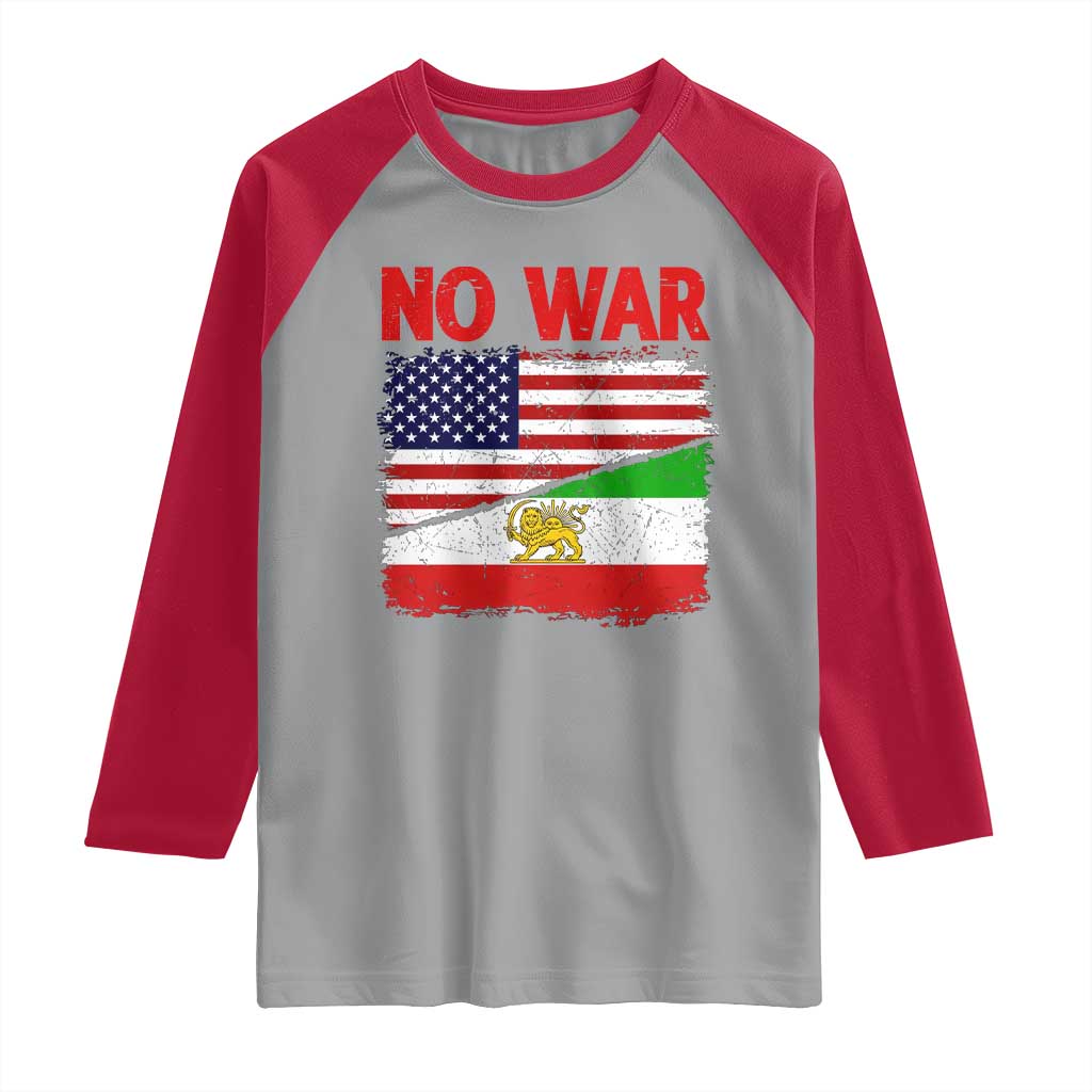 Free Iran Raglan Shirt No War Peace American Iran Unity TS14 Sport Gray Red Print Your Wear