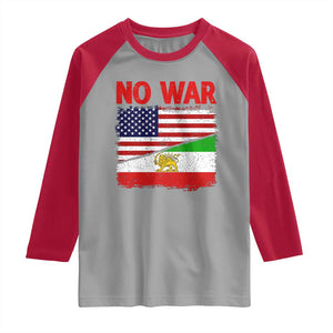 Free Iran Raglan Shirt No War Peace American Iran Unity TS14 Sport Gray Red Print Your Wear