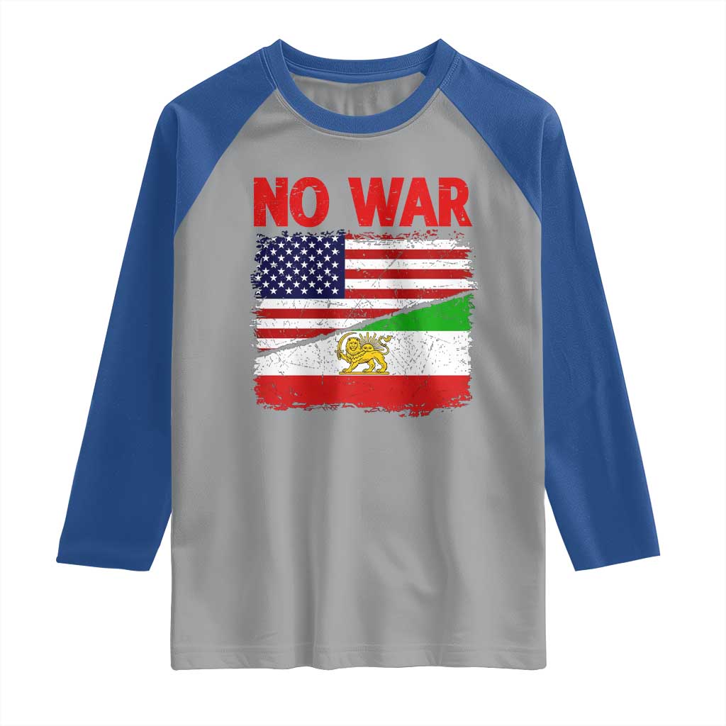 Free Iran Raglan Shirt No War Peace American Iran Unity TS14 Sport Gray Royal Print Your Wear