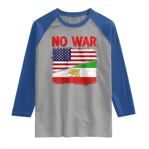 Free Iran Raglan Shirt No War Peace American Iran Unity TS14 Sport Gray Royal Print Your Wear