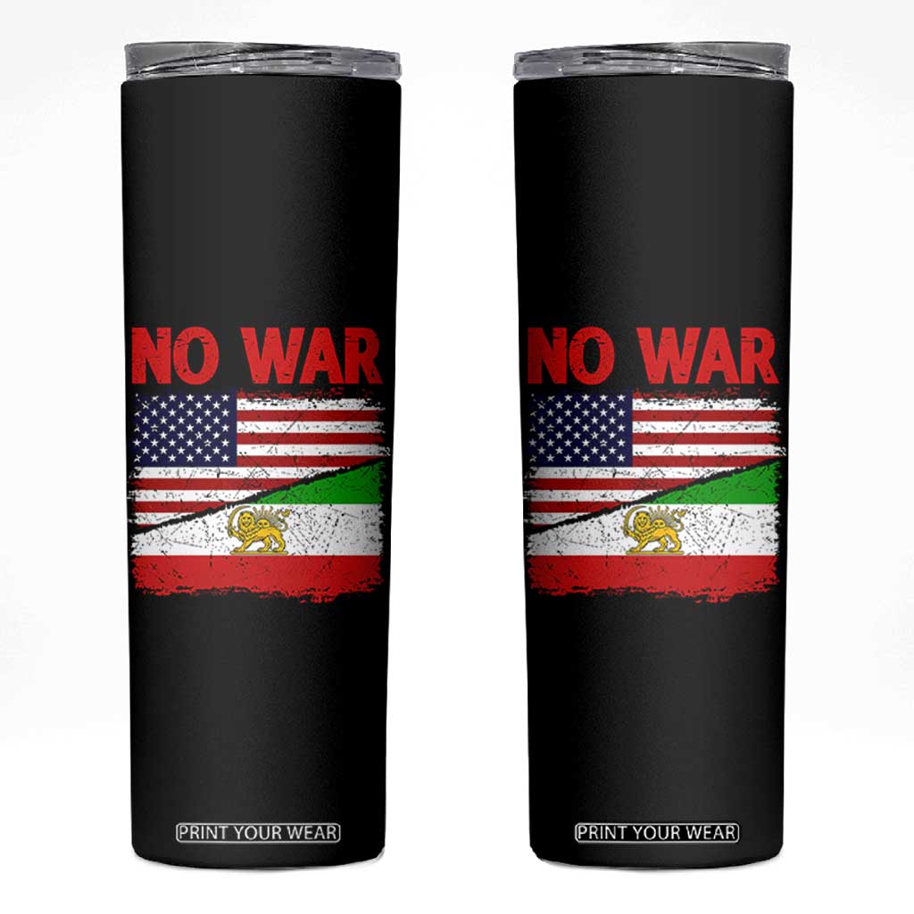 Free Iran Skinny Tumbler No War Peace American Iran Unity TS14 Black Print Your Wear