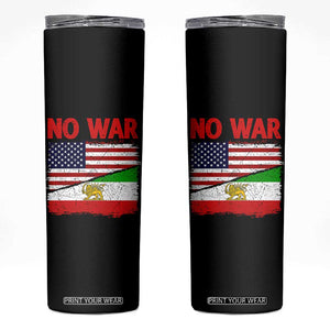 Free Iran Skinny Tumbler No War Peace American Iran Unity TS14 Black Print Your Wear