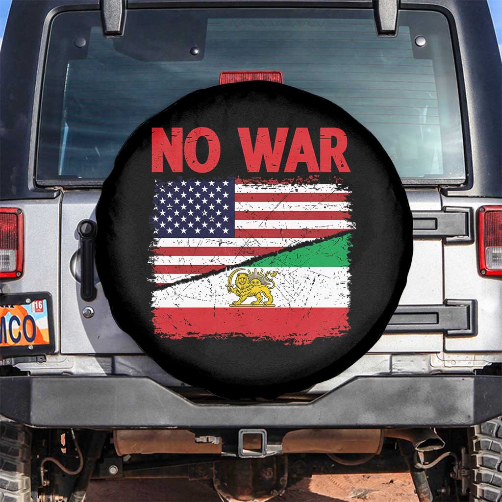Free Iran Spare Tire Cover No War Peace American Iran Unity TS14 No hole Black Print Your Wear