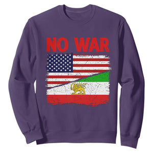 Free Iran Sweatshirt No War Peace American Iran Unity TS14 Purple Print Your Wear