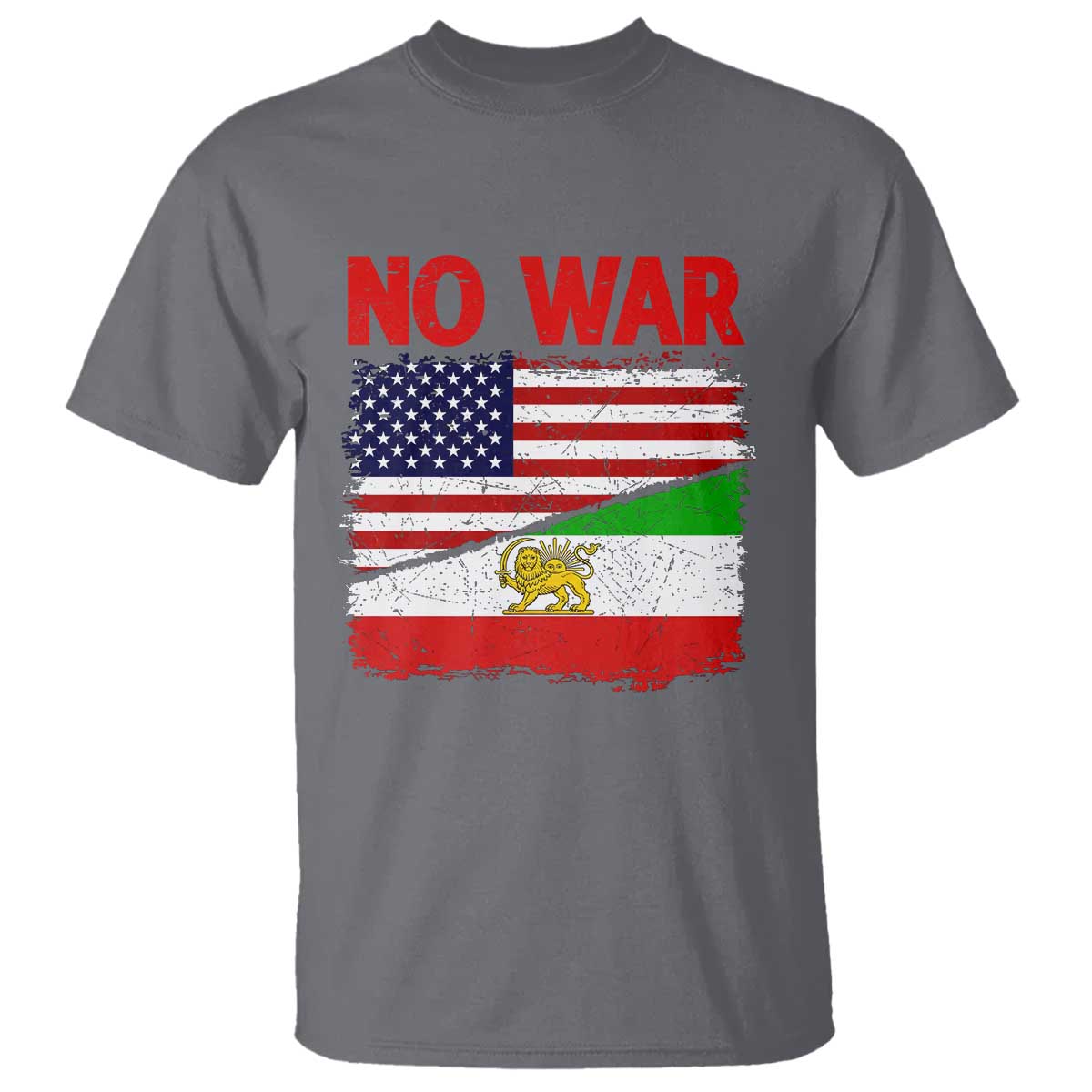 Free Iran T Shirt No War Peace American Iran Unity TS14 Charcoal Print Your Wear