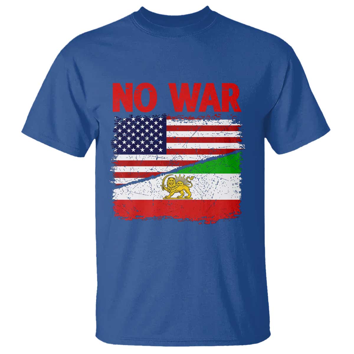 Free Iran T Shirt No War Peace American Iran Unity TS14 Royal Blue Print Your Wear