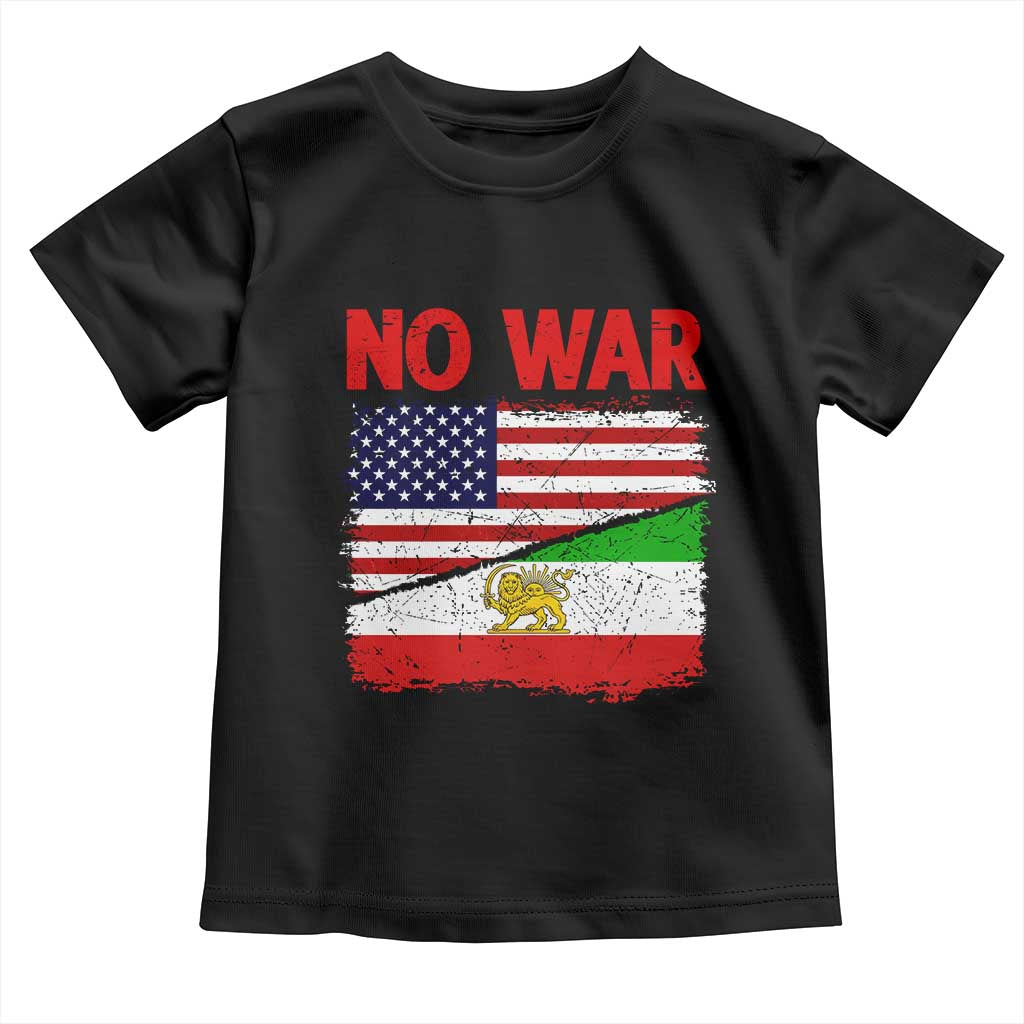Free Iran Toddler T Shirt No War Peace American Iran Unity TS14 Black Print Your Wear