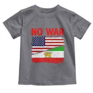 Free Iran Toddler T Shirt No War Peace American Iran Unity TS14 Charcoal Print Your Wear