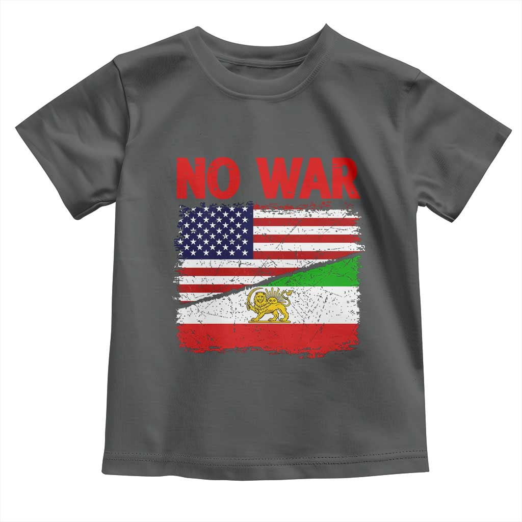Free Iran Toddler T Shirt No War Peace American Iran Unity TS14 Dark Heather Print Your Wear