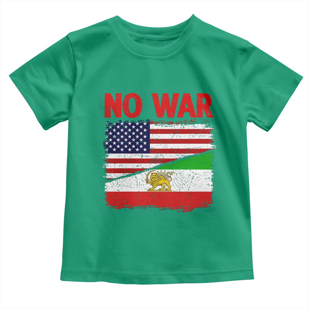 Free Iran Toddler T Shirt No War Peace American Iran Unity TS14 Irish Green Print Your Wear