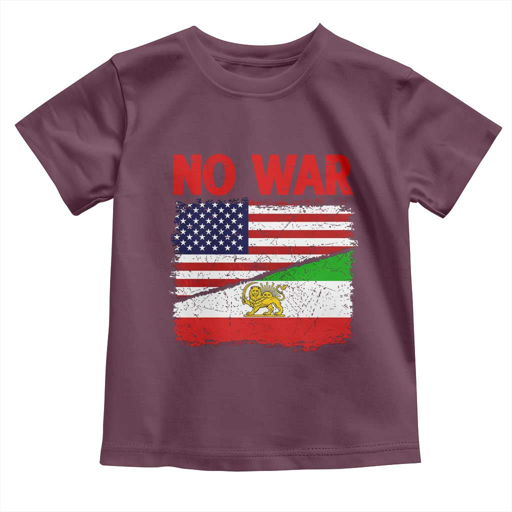 Free Iran Toddler T Shirt No War Peace American Iran Unity TS14 Maroon Print Your Wear