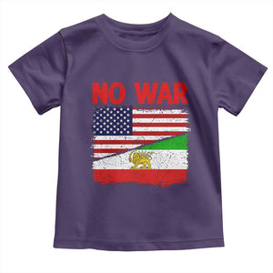Free Iran Toddler T Shirt No War Peace American Iran Unity TS14 Purple Print Your Wear