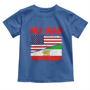 Free Iran Toddler T Shirt No War Peace American Iran Unity TS14 Royal Blue Print Your Wear