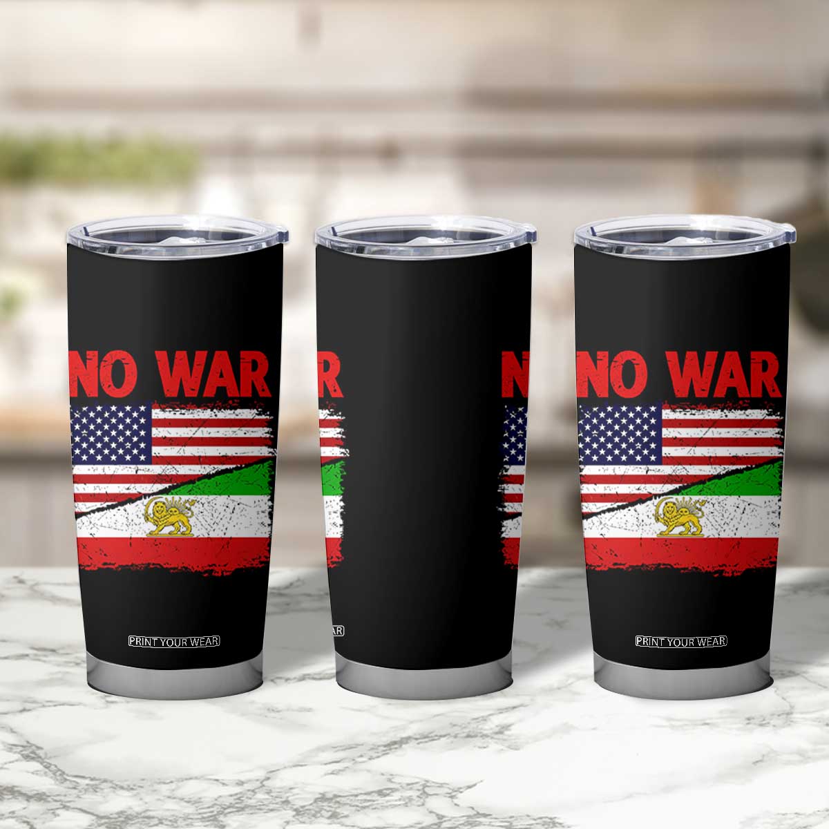 Free Iran Tumbler Cup No War Peace American Iran Unity TS14 Print Your Wear