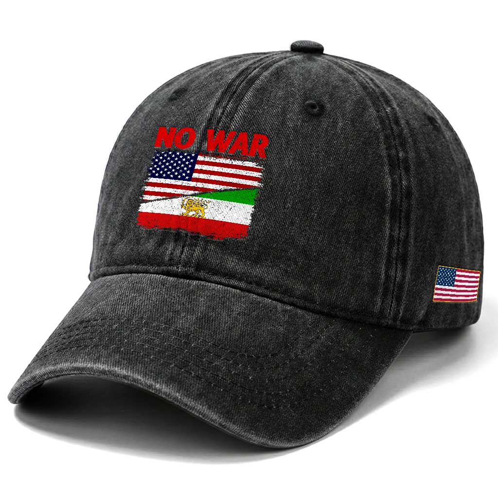 Free Iran Washed Cotton Baseball Cap No War Peace American Iran Unity TS14 Print Your Wear