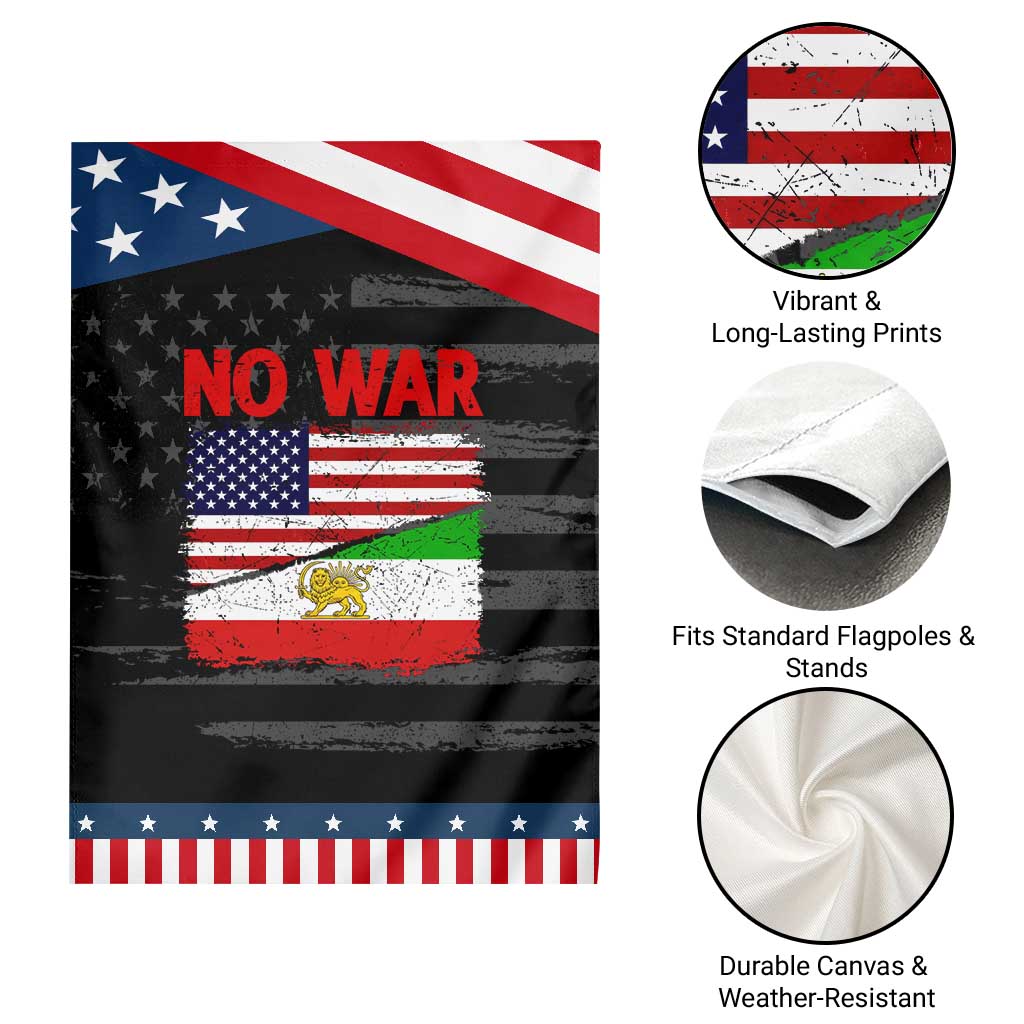 Free Iran Garden Flag No War Peace American Iran Unity TS14 Print Your Wear