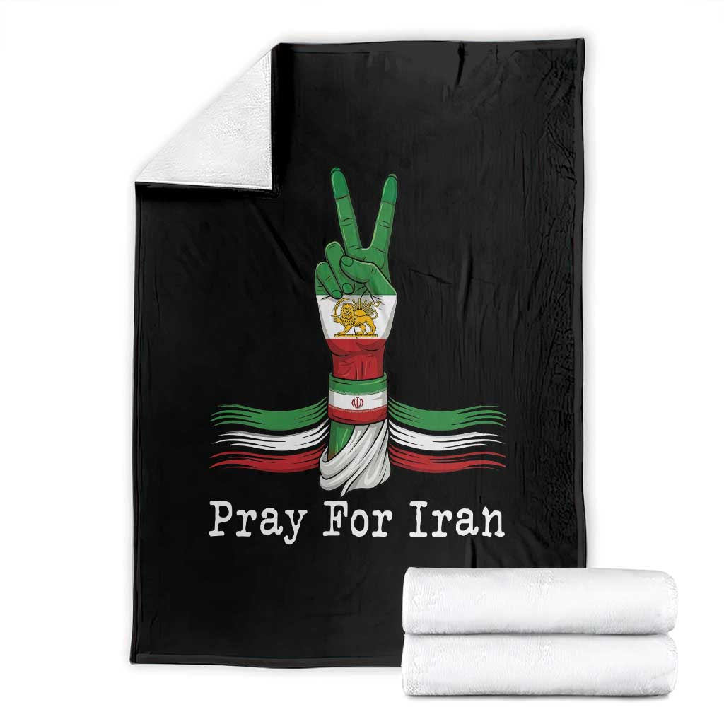 Free Iran Support Throw Blanket Pray For Iran TS14 Black Print Your Wear