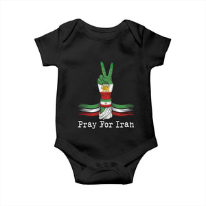 Free Iran Support Baby Onesie Pray For Iran TS14 Black Print Your Wear