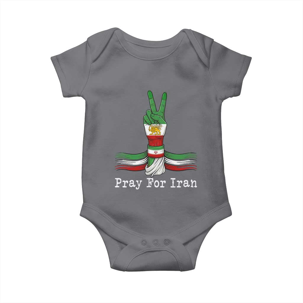 Free Iran Support Baby Onesie Pray For Iran TS14 Charcoal Print Your Wear