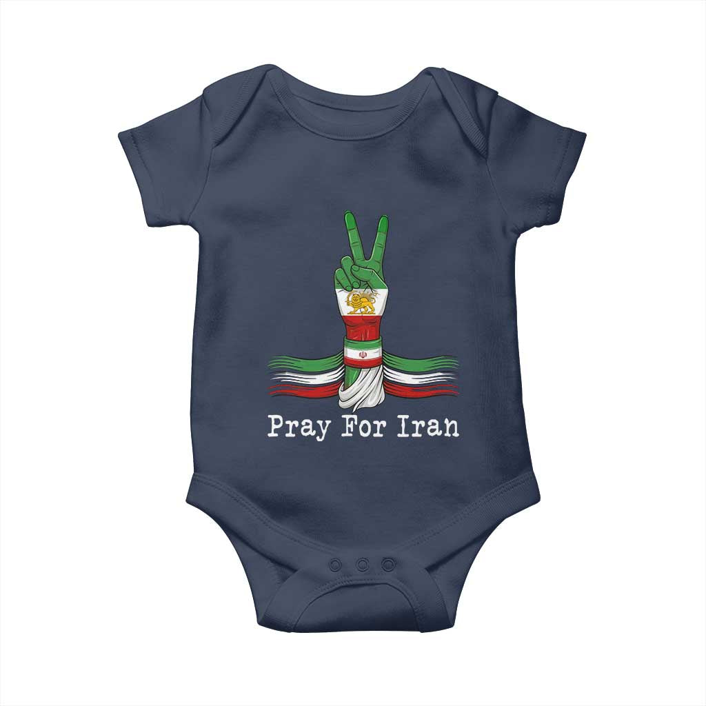 Free Iran Support Baby Onesie Pray For Iran TS14 Navy Print Your Wear