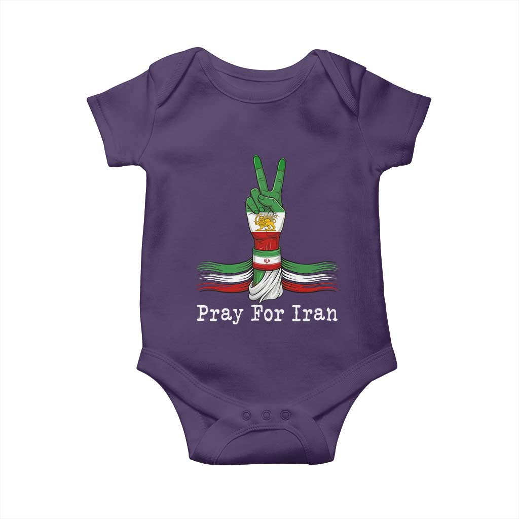 Free Iran Support Baby Onesie Pray For Iran TS14 Purple Print Your Wear