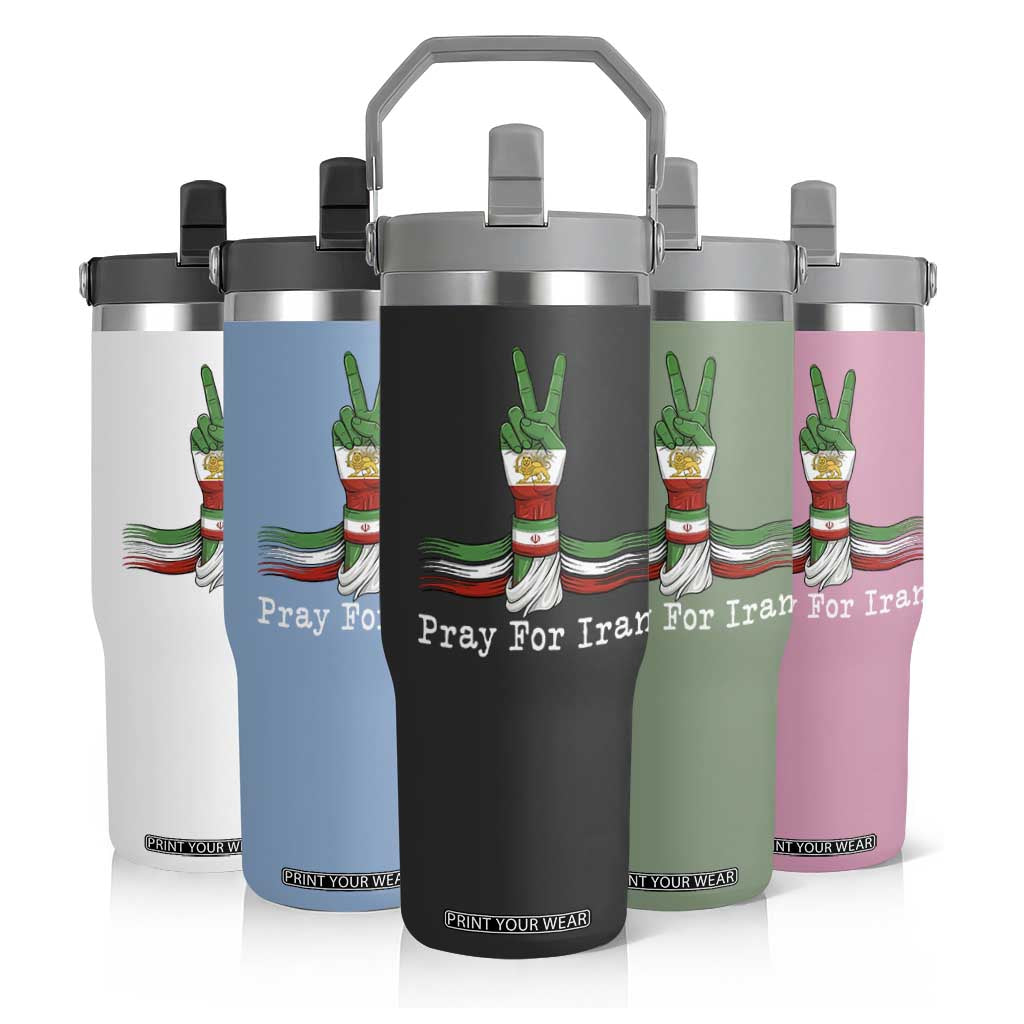 Free Iran Support Flip Straw Tumbler Pray For Iran TS14 Print Your Wear