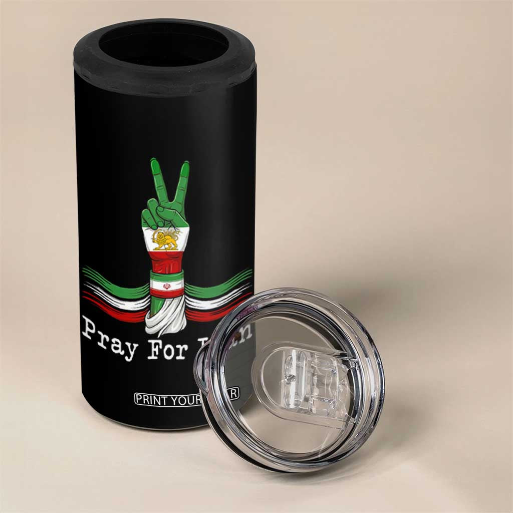 Free Iran Support 4 in 1 Can Cooler Tumbler Pray For Iran TS14 Print Your Wear