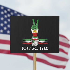Free Iran Support Protest Sign Pray For Iran TS14 Horizontal 18" × 24" Black Print Your Wear