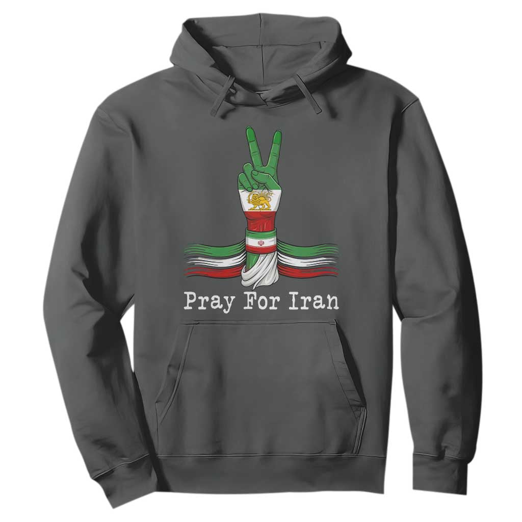 Free Iran Support Hoodie Pray For Iran TS14 Dark Heather Print Your Wear