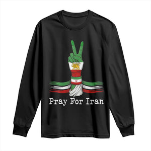 Free Iran Support Long Sleeve Shirt Pray For Iran TS14 Black Print Your Wear