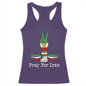Free Iran Support Racerback Tank Top Pray For Iran TS14 Purple Print Your Wear
