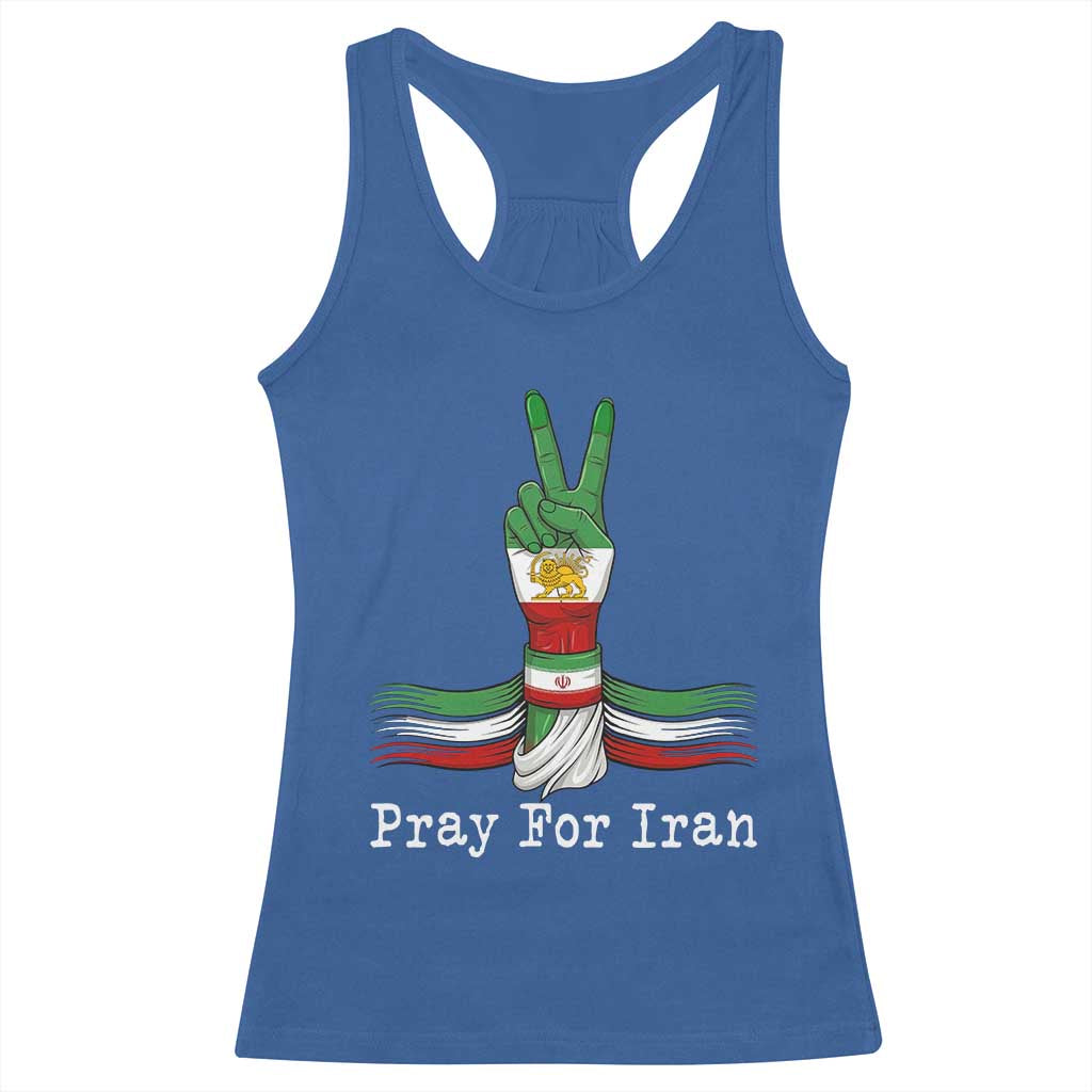 Free Iran Support Racerback Tank Top Pray For Iran TS14 Royal Blue Print Your Wear