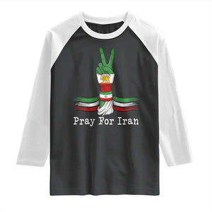 Free Iran Support Raglan Shirt Pray For Iran TS14 Black White Print Your Wear