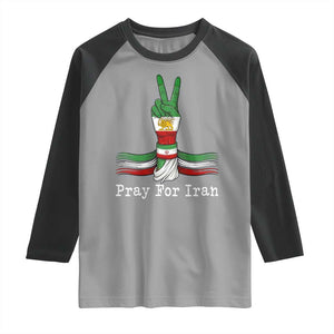 Free Iran Support Raglan Shirt Pray For Iran TS14 Sport Gray Black Print Your Wear
