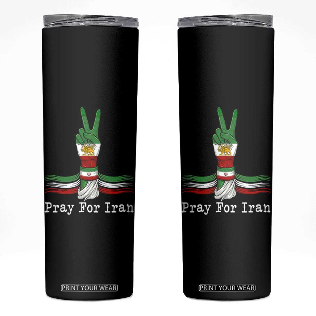 Free Iran Support Skinny Tumbler Pray For Iran TS14 Black Print Your Wear