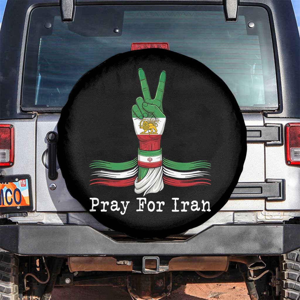 Free Iran Support Spare Tire Cover Pray For Iran TS14 No hole Black Print Your Wear
