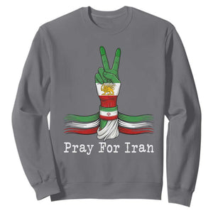 Free Iran Support Sweatshirt Pray For Iran TS14 Charcoal Print Your Wear