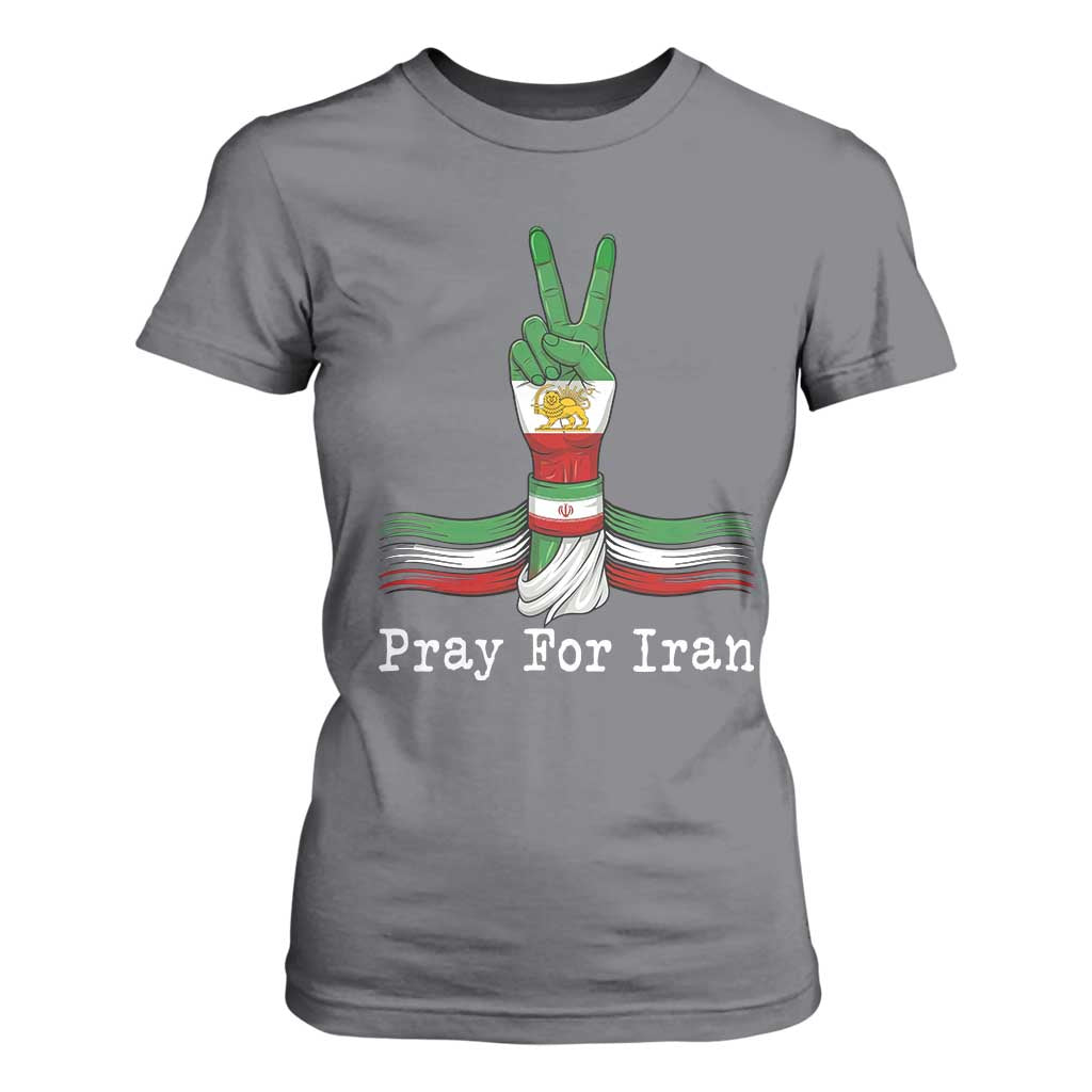 Free Iran Support T Shirt For Women Pray For Iran TS14 Charcoal Print Your Wear