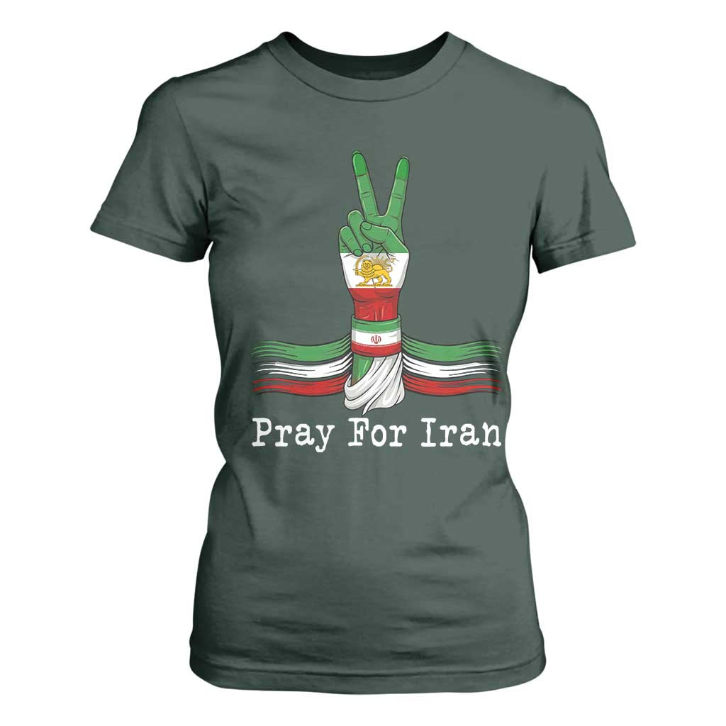 Free Iran Support T Shirt For Women Pray For Iran TS14 Dark Forest Green Print Your Wear