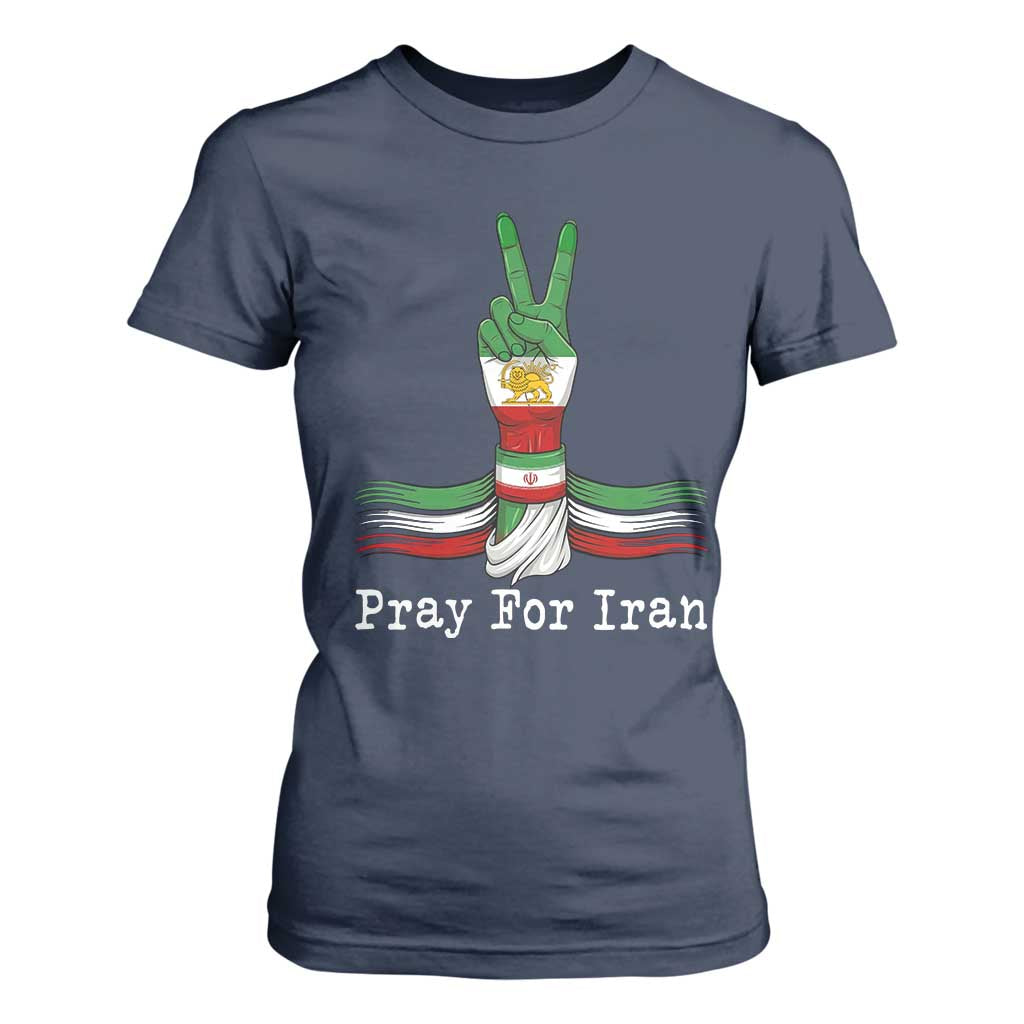 Free Iran Support T Shirt For Women Pray For Iran TS14 Navy Print Your Wear