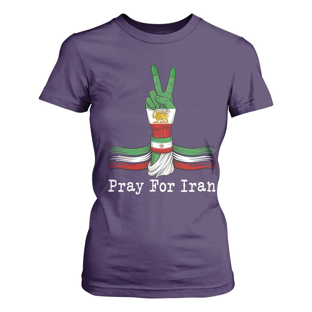 Free Iran Support T Shirt For Women Pray For Iran TS14 Purple Print Your Wear