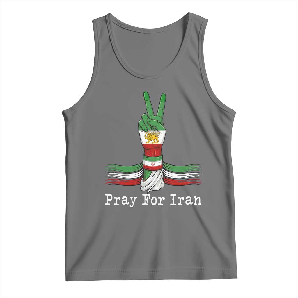 Free Iran Support Tank Top Pray For Iran TS14 Black Heather Print Your Wear
