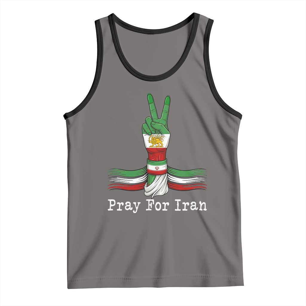 Free Iran Support Tank Top Pray For Iran TS14 Deep Heather Black Print Your Wear