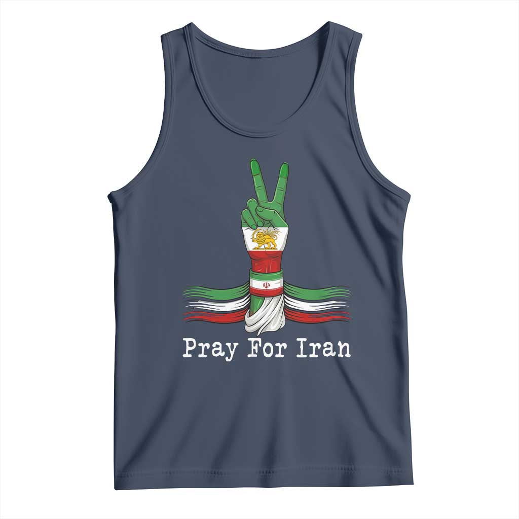 Free Iran Support Tank Top Pray For Iran TS14 Navy Print Your Wear