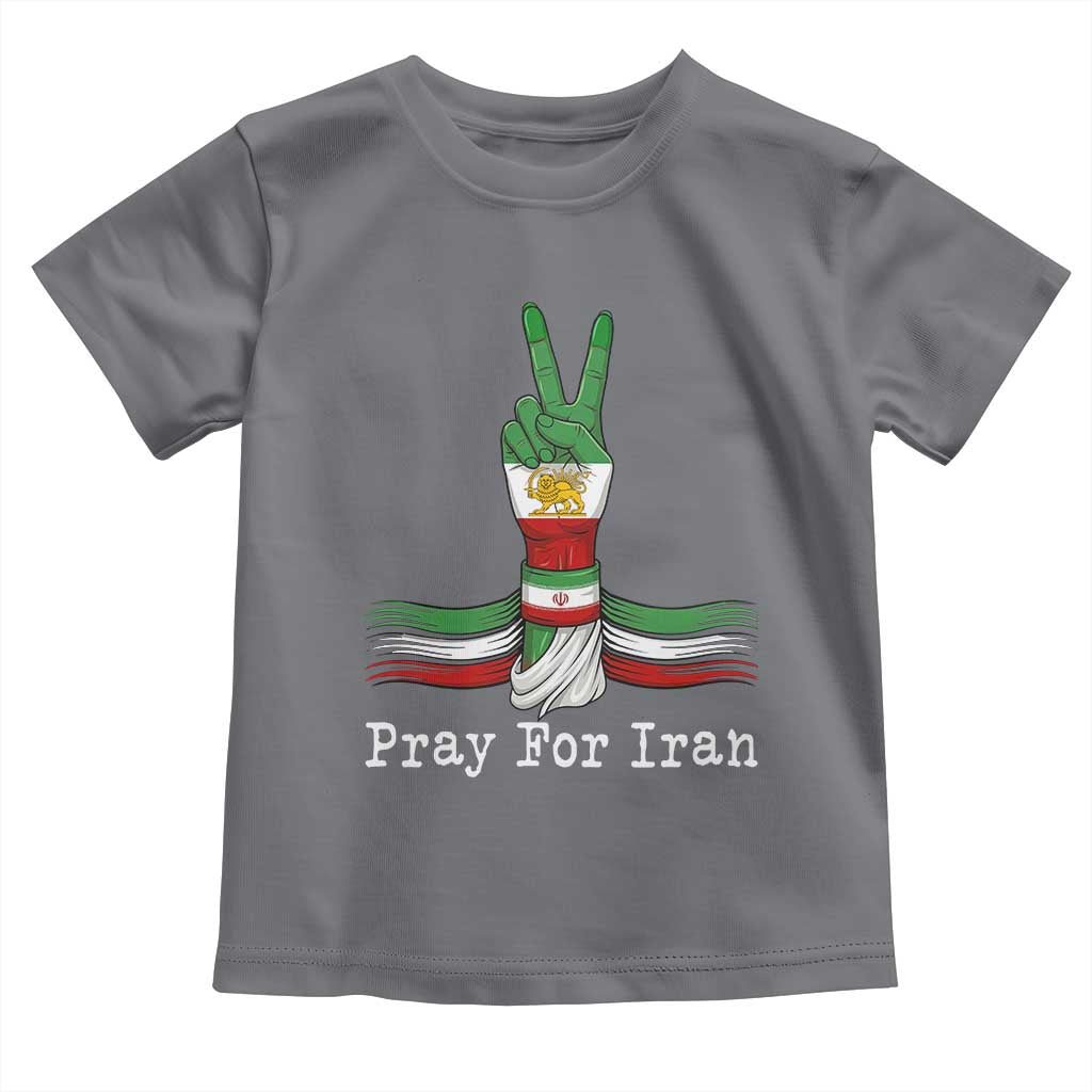 Free Iran Support Toddler T Shirt Pray For Iran TS14 Charcoal Print Your Wear