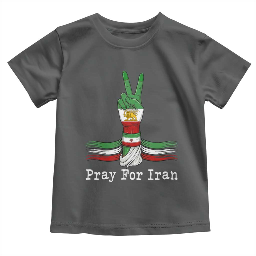 Free Iran Support Toddler T Shirt Pray For Iran TS14 Dark Heather Print Your Wear