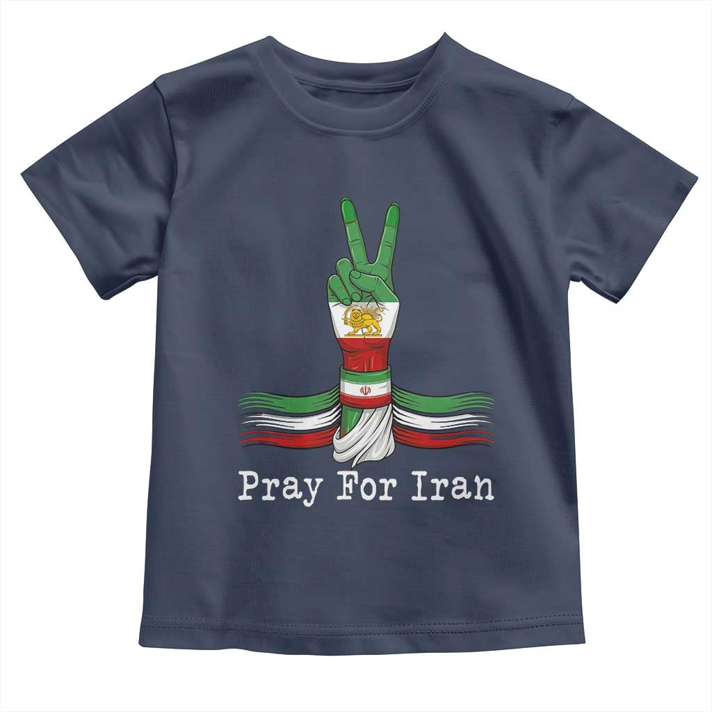 Free Iran Support Toddler T Shirt Pray For Iran TS14 Navy Print Your Wear